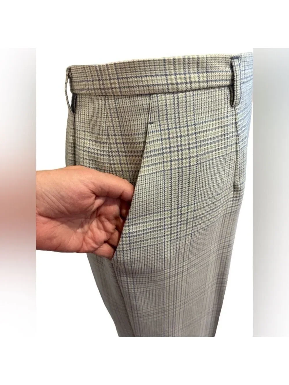 VTG PENDLETON WOOL GREEN JACKET & MATCHING GLEN PLAID STRAIGHT LEG PANTS SZ 16